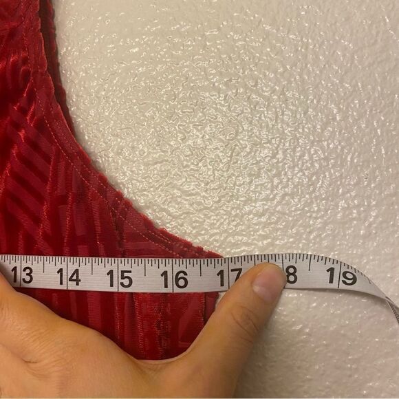 Weissman Dance costume red maxi mesh flocked dress More 12261 Adult XLA - Picture 7 of 11